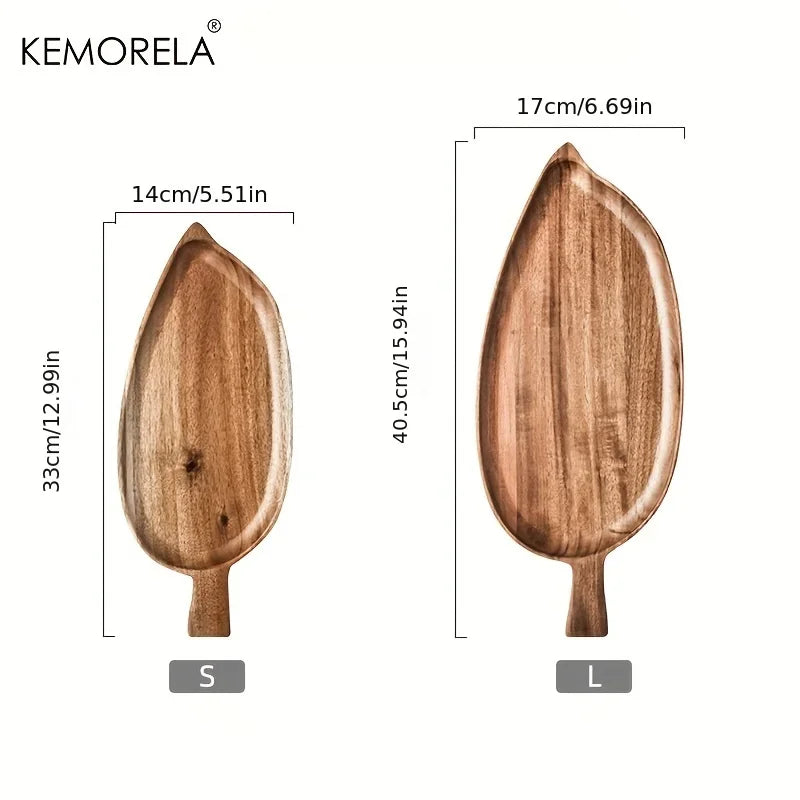 Wooden Leaf Serving Tray