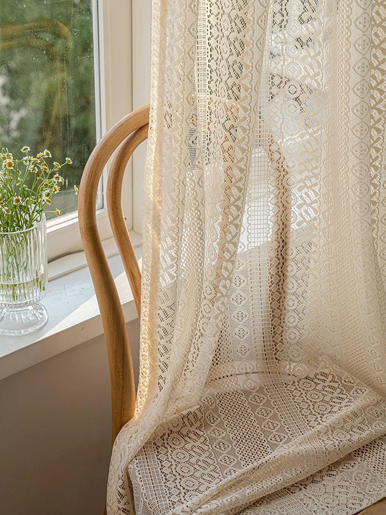 Elegant Beige Sheer Curtain