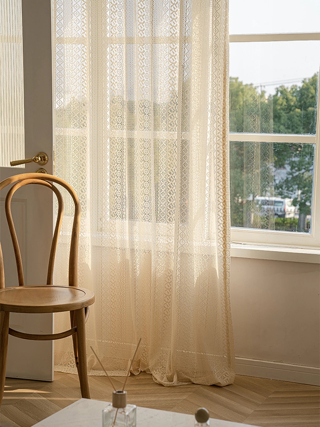 Elegant Beige Sheer Curtain