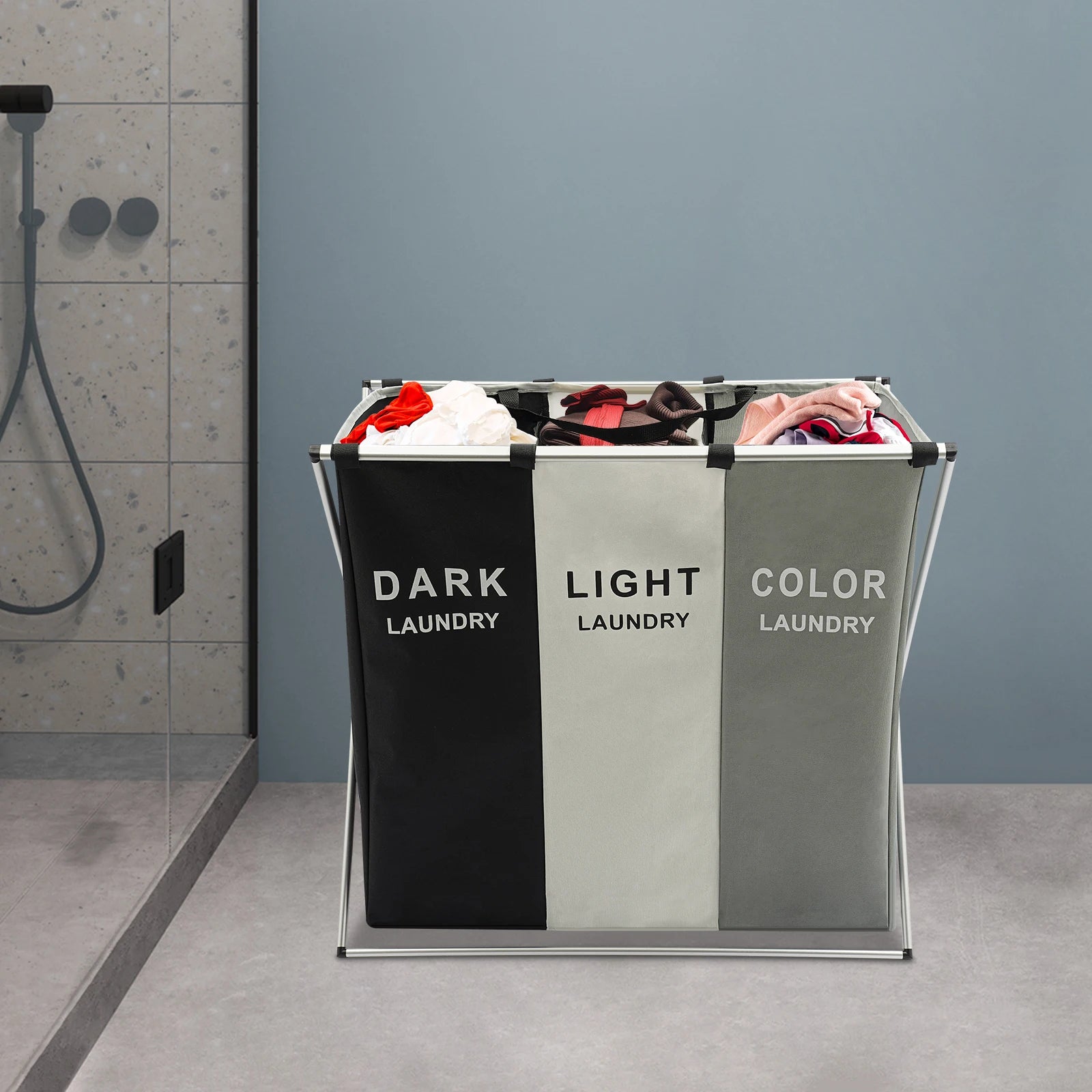 3 Grids Laundry Basket