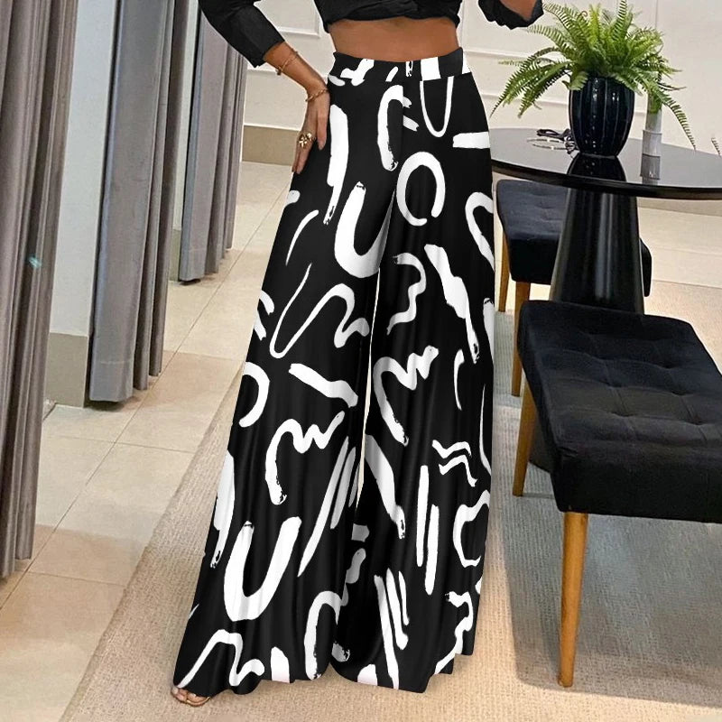 Elegant High-Waist Wide-Leg Pants