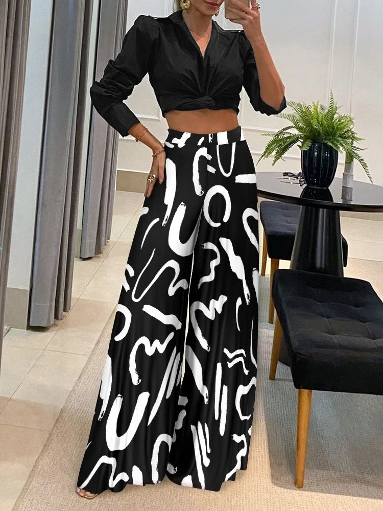 Elegant High-Waist Wide-Leg Pants