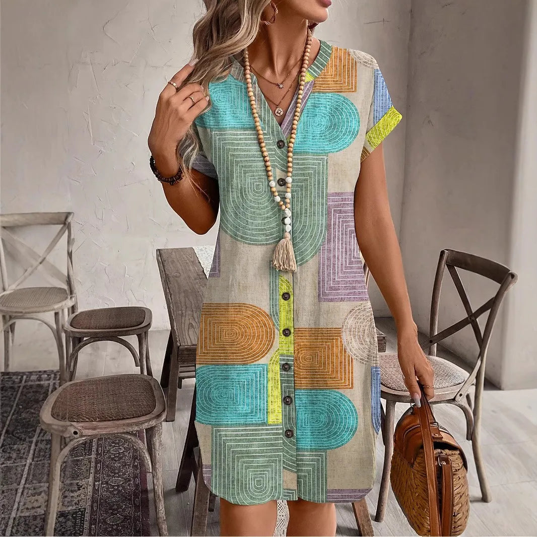 Elegant Summer V-Neck Dress
