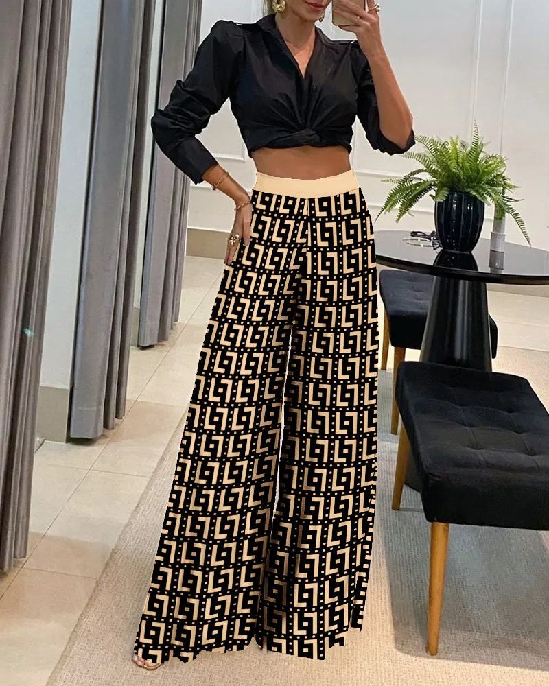 Elegant High-Waist Wide-Leg Pants