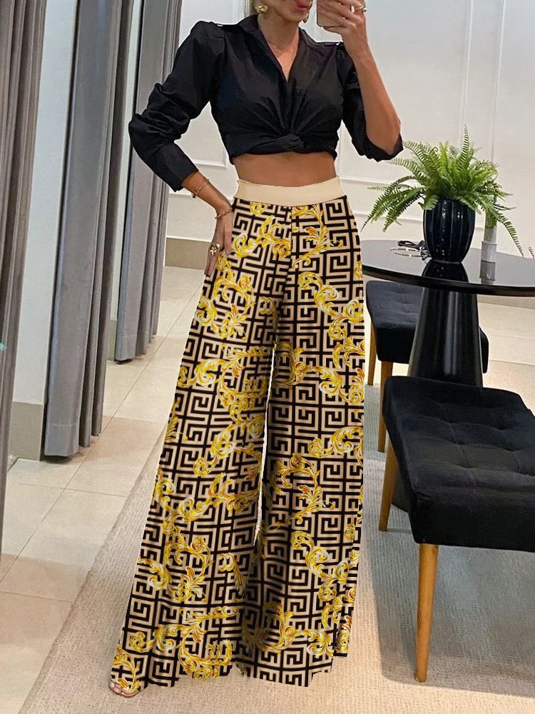 Elegant High-Waist Wide-Leg Pants