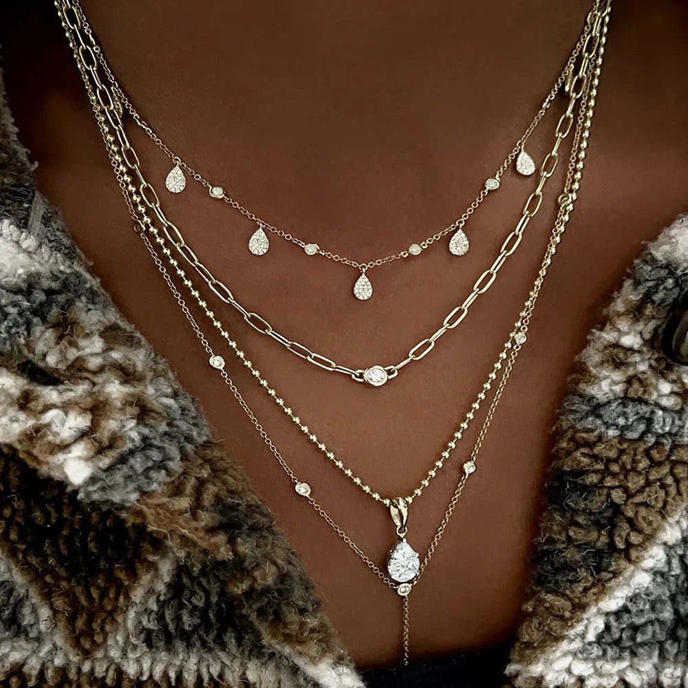 Boho Crystal Layered Necklace
