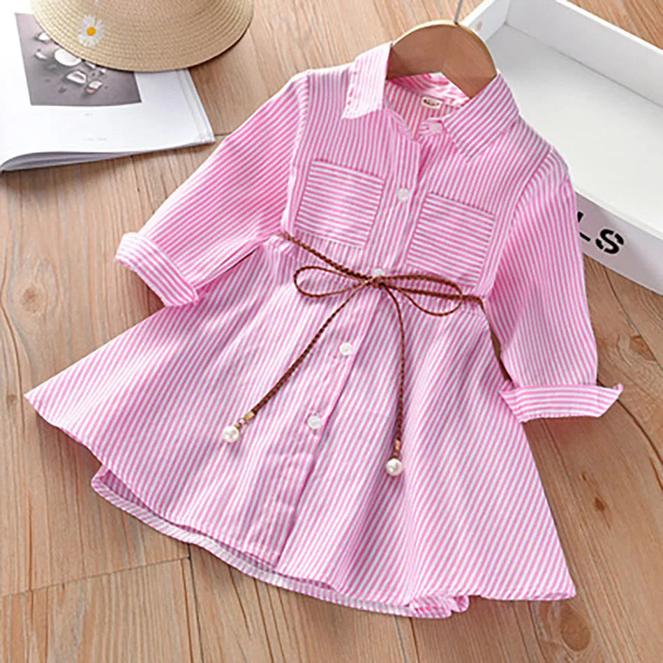 Stylish Girls' Striped Dress