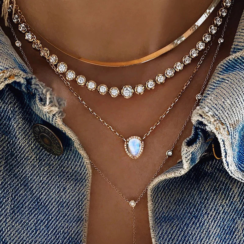 Boho Crystal Layered Necklace
