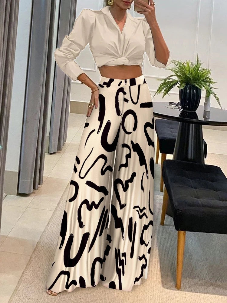 Elegant High-Waist Wide-Leg Pants